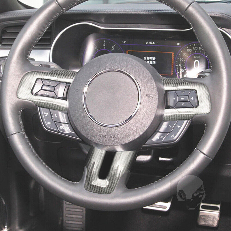 Sale Carbon Fiber Steering Wheel Cover Trim for Ford Mustang GT350 GT500 2015-21