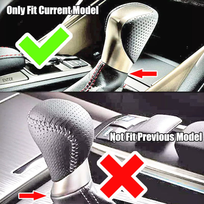 WXZOS Perforated Leather Carbon Fiber Gear Shift Knob for Lexus ES300h ES350 2016-2018