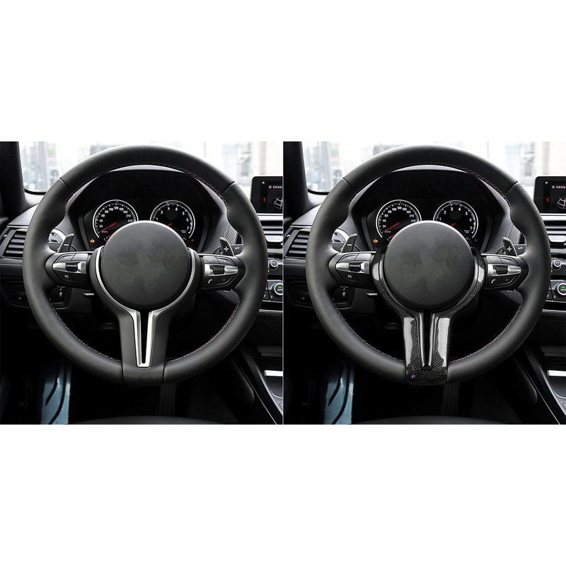 WXZOS Genuine Carbon Fiber Steering Wheel Replacement Cover for BMW F10 M5 2011-2016