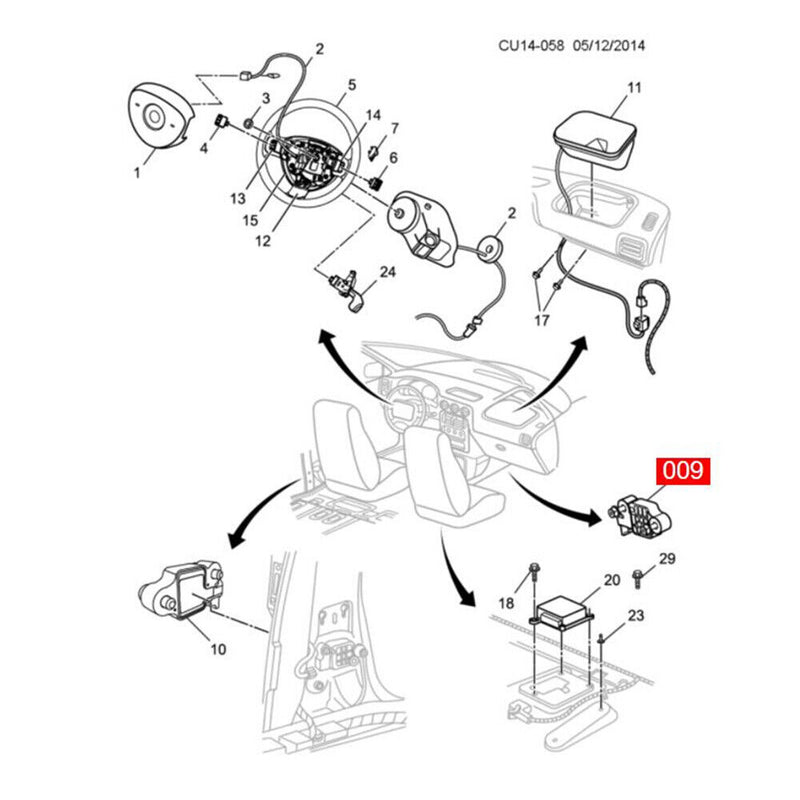 Front Bumper Impact Sensor for Chevrolet Spark EV 2014-2016 SS 2014-2015