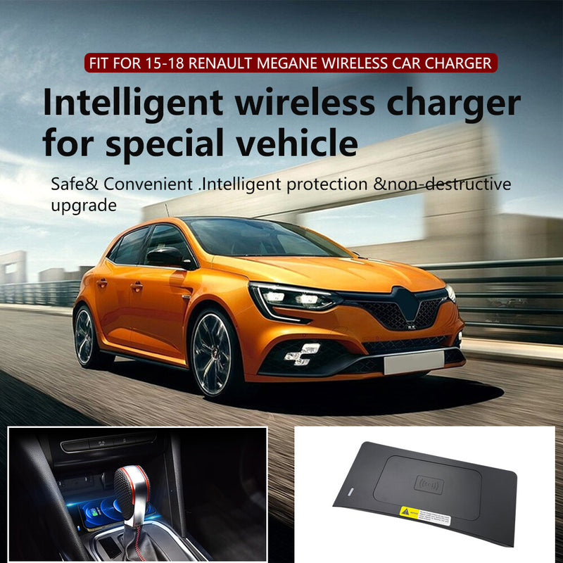 WXZOS Center Console Wireless Fast Charging Pad for Renault Megane 2015-2018