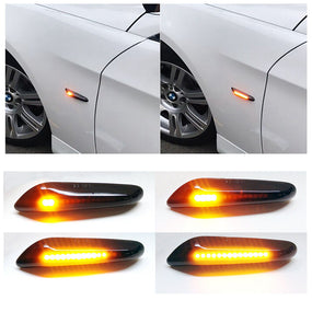 2Pcs Dynamic LED Side Marker Light Turn Signal Lamp For BMW E90 E91 E93 E46