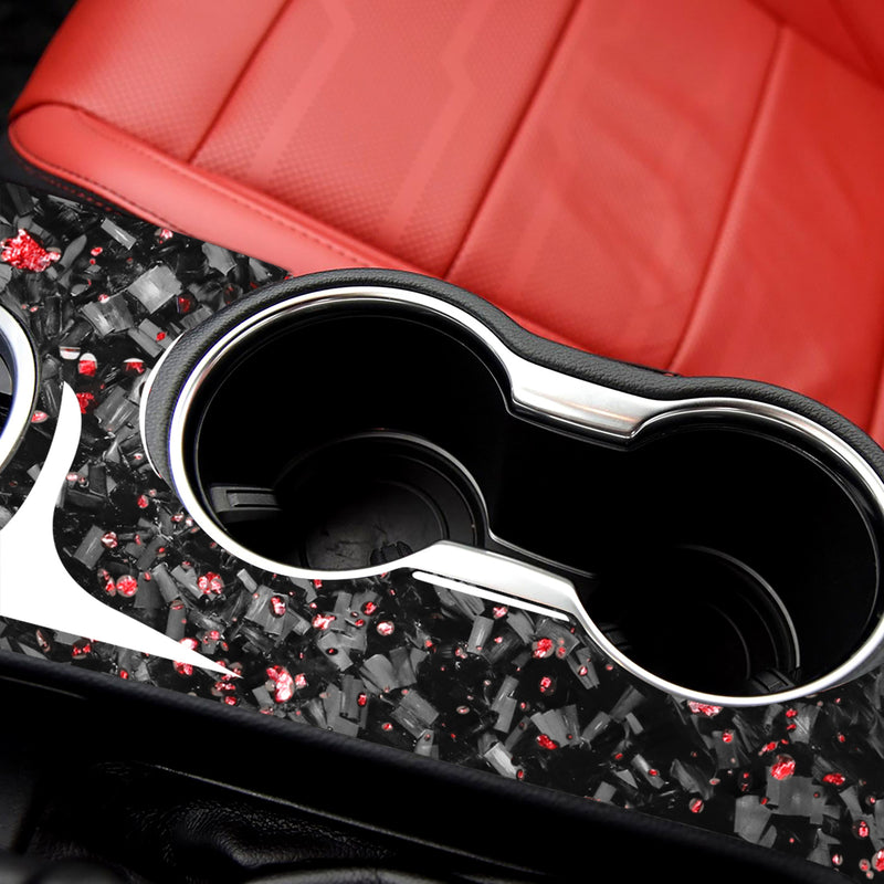 WXZOS Genuine Carbon Fiber Center Console Panel Trim for Ford Mustang 2015-2020