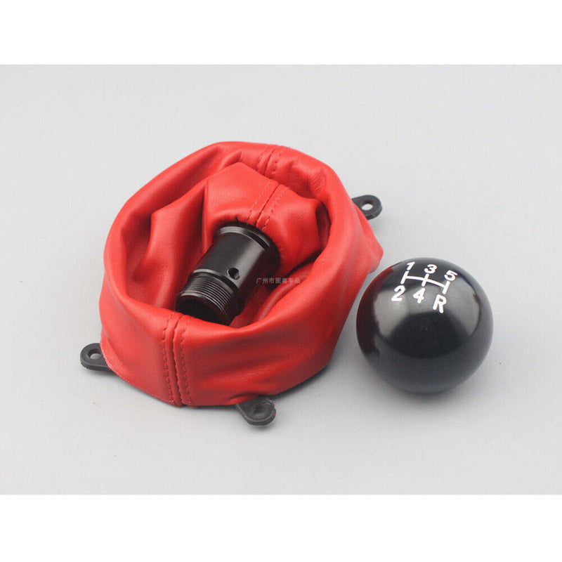 5 Speed Aluminum Alloy Gear shift Knob+PU Leather Gaiter for Honda 06-12 Civic