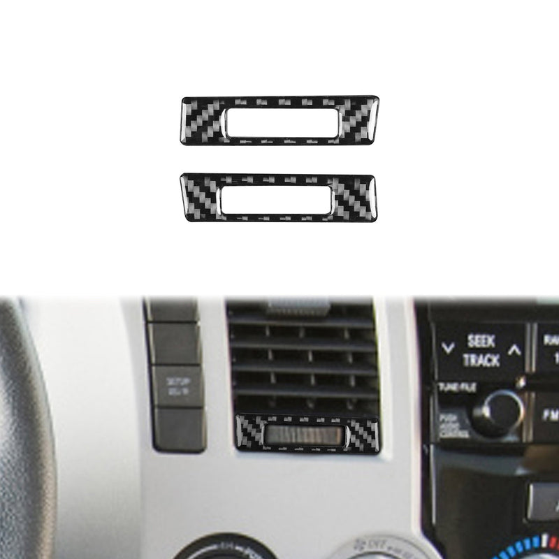 WXZOS Genuine Carbon Fiber Dashboard Air Vent Trim for Toyota Tundra 2007-2013