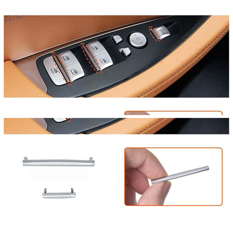 WXZOS Left&Right Master Power Window Switch Trim Strip for BMW F15 X5 F16 X6 2015-2018