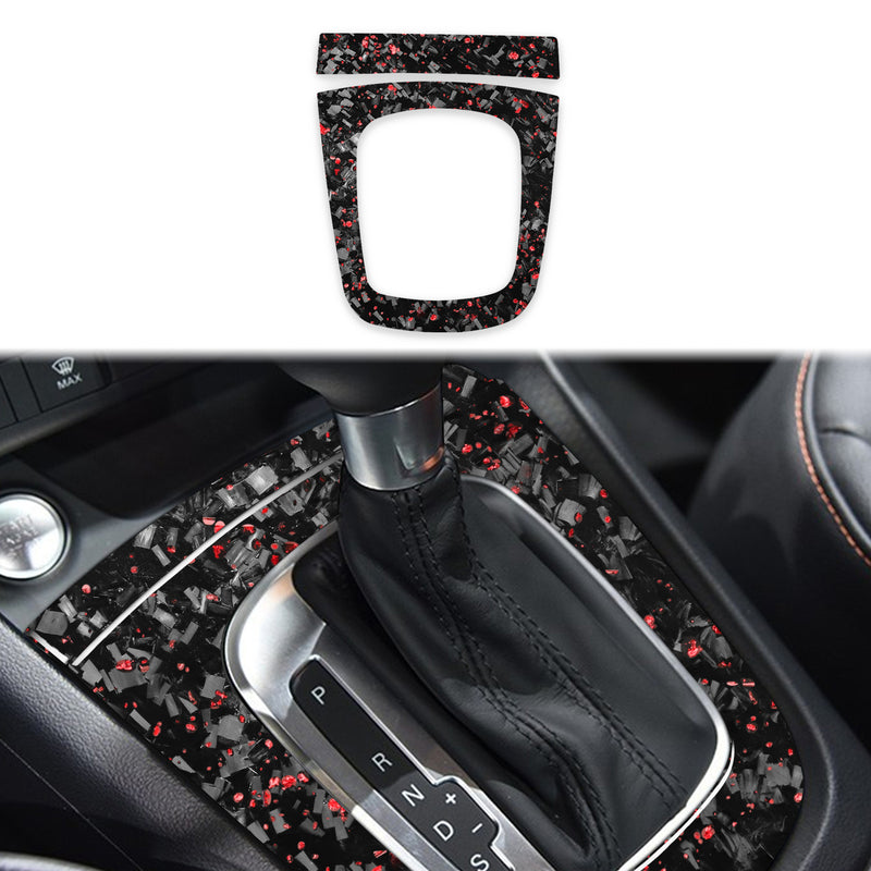 WXZOS Genuine Carbon Fiber Center Console Gear Shift Lever Trim for Audi Q3 2013-2018