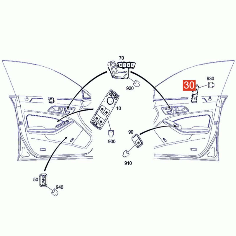 Front Right Door Central Lock Switch for Mercedes-Benz R172 SLC-Class 2016-2018