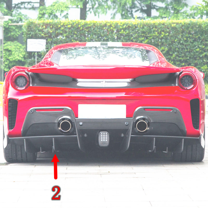 WXZOS Rear Left Bumper Spoiler Fin Trim for Ferrari 488 GTB Spider Pista 2015-2018