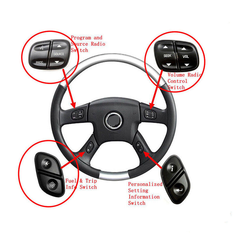 4PCS Steering Wheel Radio Volume Control Switch Kit For Chevrolet GMC