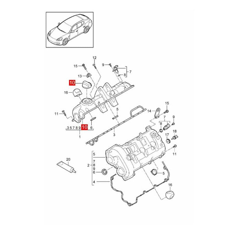Tappo di bloccaggio riempimento olio motore adatto per Porsche Cayenne (9PA/9...