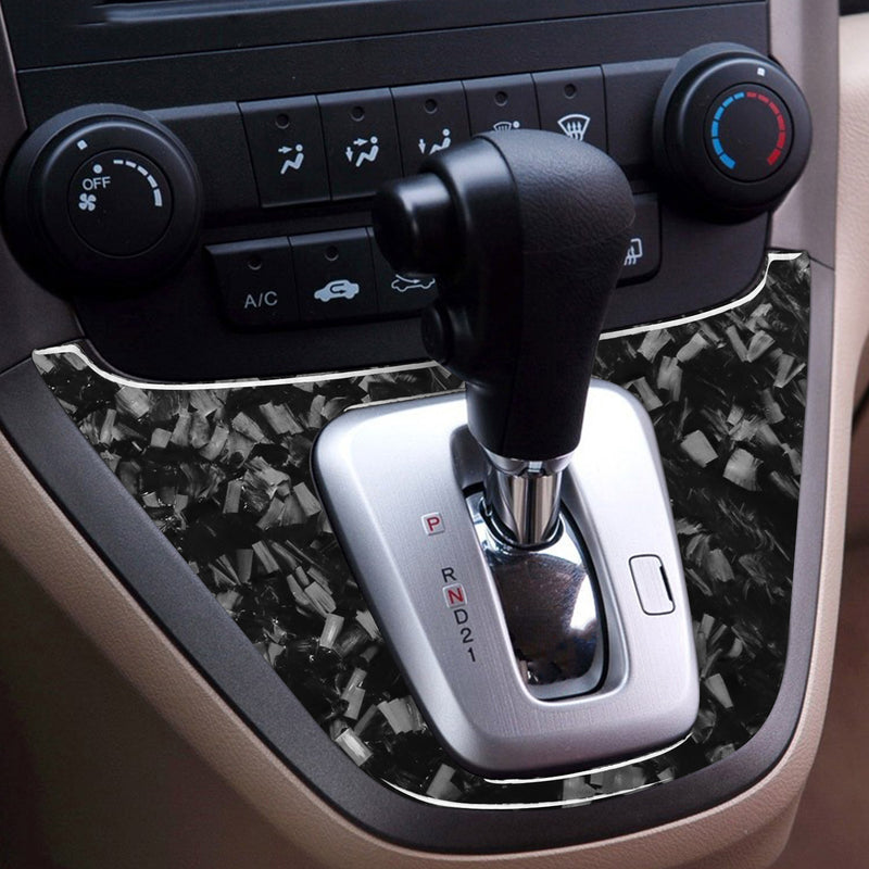 WXZOS Genuine Carbon Fiber Gear Shift Knob Lever Panel Trim for Honda CR-V 2007-2011