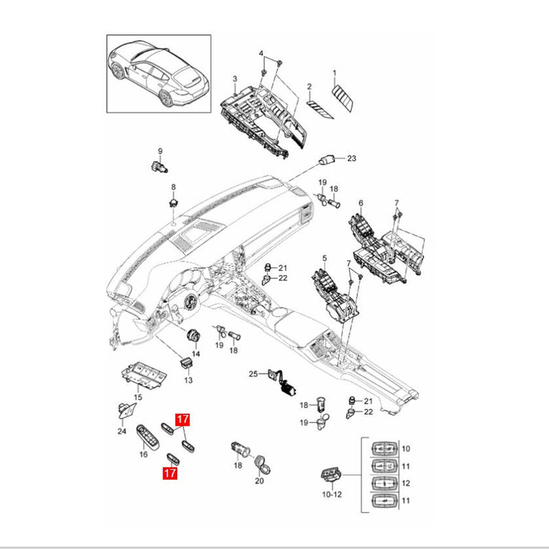 WXZOS Passenger Power Window Switch Button for Porsche Boxster 2013-2016