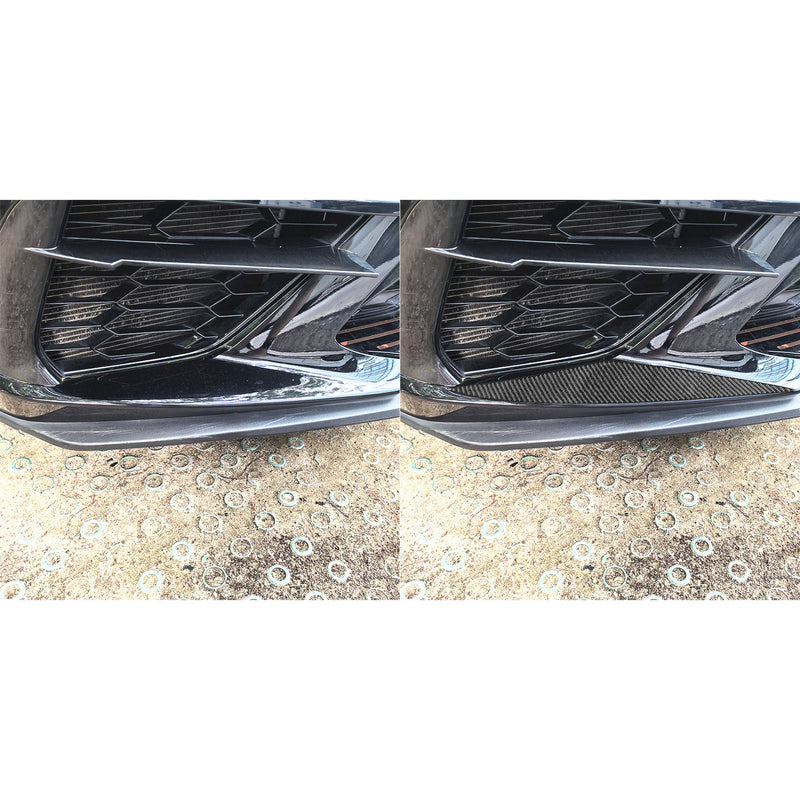 WXZOS Genuine Carbon Fiber Front Splitter Trim for Chevrolet Corvette C8 2020-2024