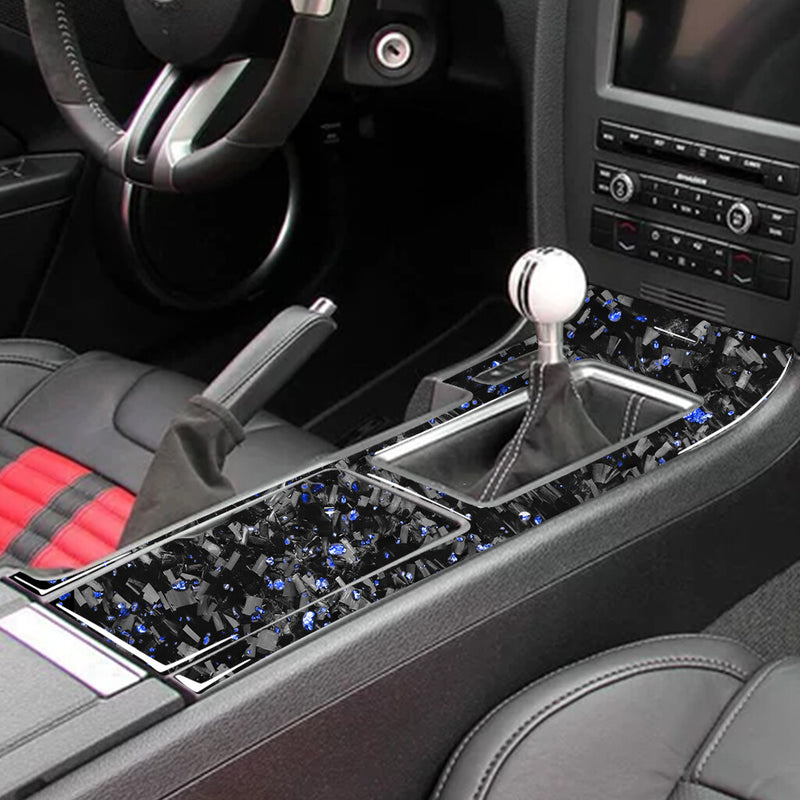 WXZOS Genuine Carbon Fiber Center Console Panel Trim for Ford Mustang 2009-2013