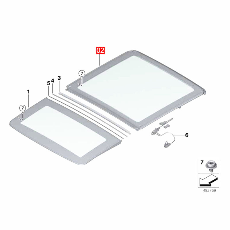 WXZOS Panoramic Glass Sunroof Sky Lounge Ambient Light for BMW G05 X5 F95 2019-2024