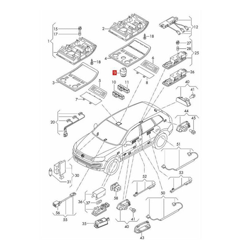 Sale Gray Sunroof Moon Roof Switch for VW Touareg 2011-2014