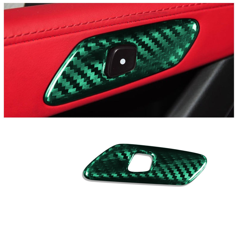 WXZOS 1PC Genuine Carbon Fiber Door Pull Handle Trim for Chevrolet Corvette C7 2014-19