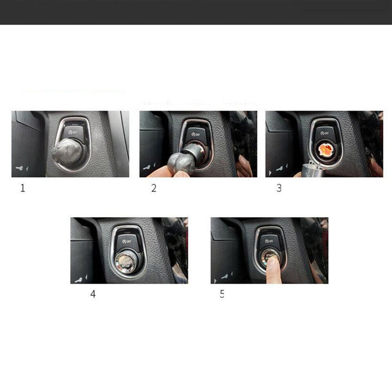 Black Engine Start Stop Switch Button Cover For BMW F G Classis
