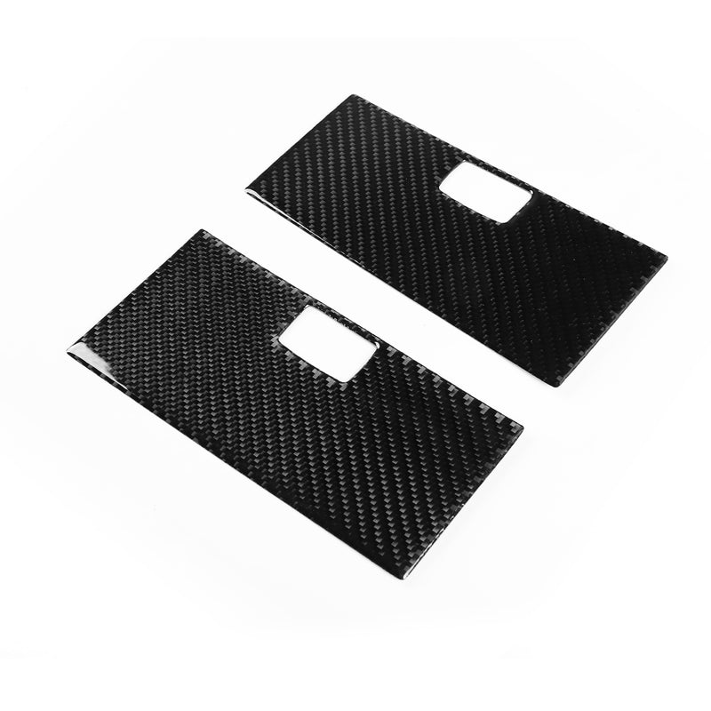 WXZOS Genuine Carbon Fiber Front Door Storage Box Trim for Toyota Tundra 2007-2013