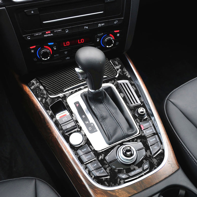 WXZOS Genuine Carbon Fiber Gear Shift Lever Panel Trim for Audi A4 B8 S4 RS4 2009-2012