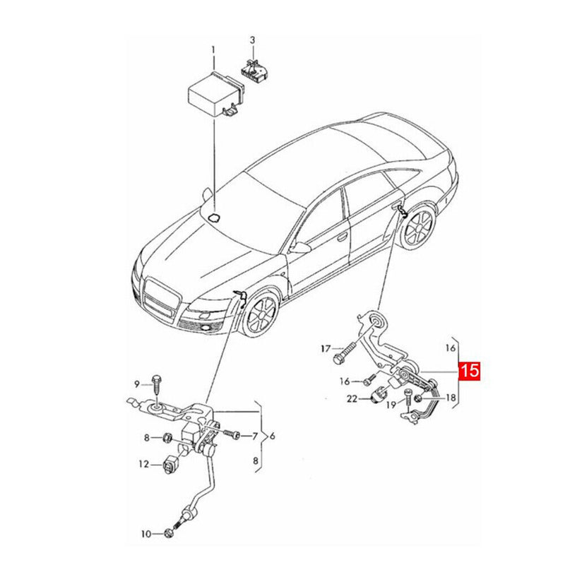 Rear Left Suspension Height Level Sensor 4F0616571J for Audi A6 S6 2005-2011