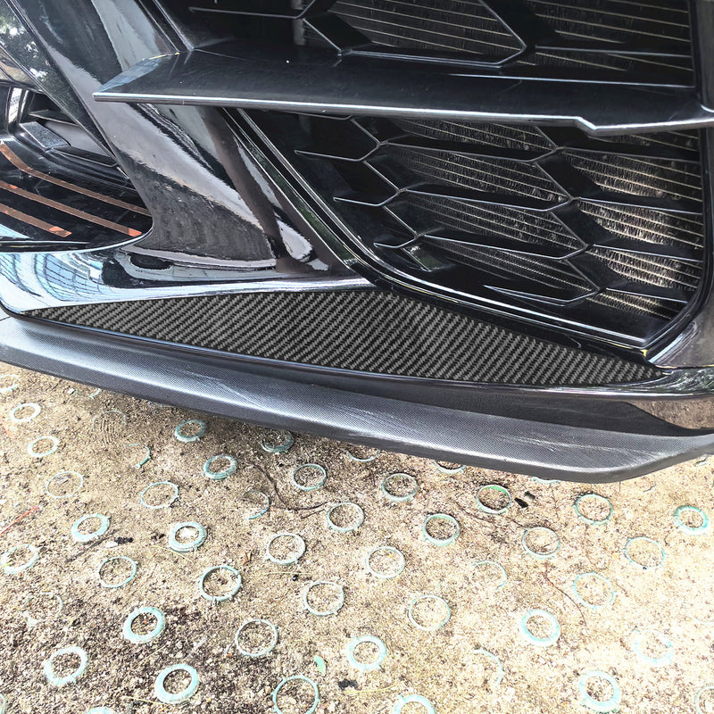 WXZOS Genuine Carbon Fiber Front Splitter Trim for Chevrolet Corvette C8 2020-2024