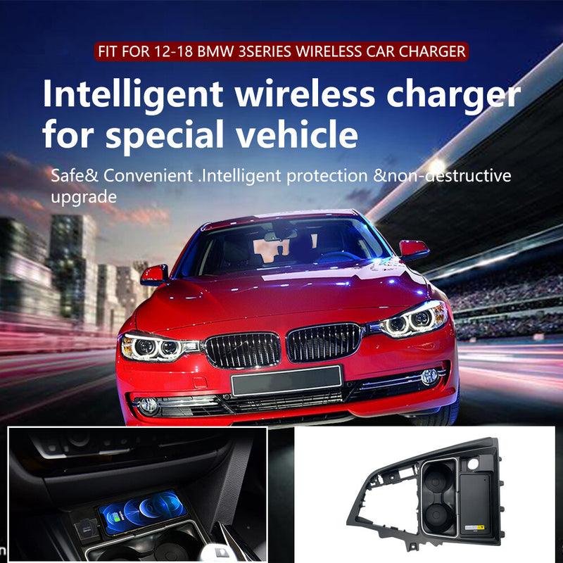 WXZOS Center Console Phone Wireless Fast Charging Pad for BMW F30 F31 F34 2013-2018