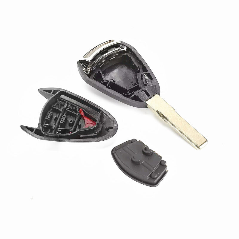 WXZOS 2/3 Buttons Remote Key Fob Shell w/Rubber Mat for Porsche Boxster 987 2005-2012