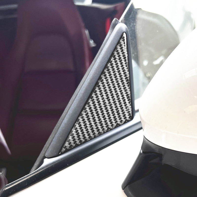 WXZOS Genuine Carbon Fiber A-Pillar Cover Trim for Porsche 718 Cayman (982) 2017-2025
