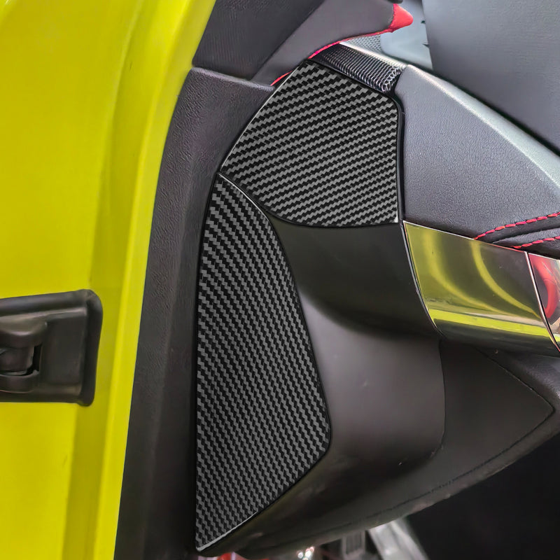 WXZOS Genuine Carbon Fiber Dashboard Side Trim for Chevrolet Corvette C8 2020-2024