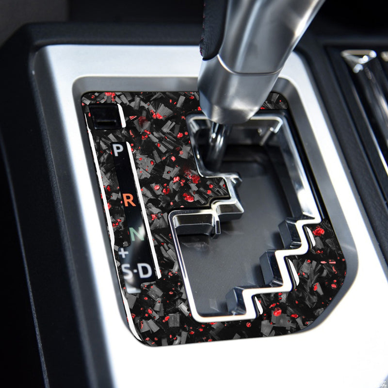 WXZOS Genuine Carbon Fiber Gear Shift Knob Lever Panel Trim for Toyota Tundra 2014-18