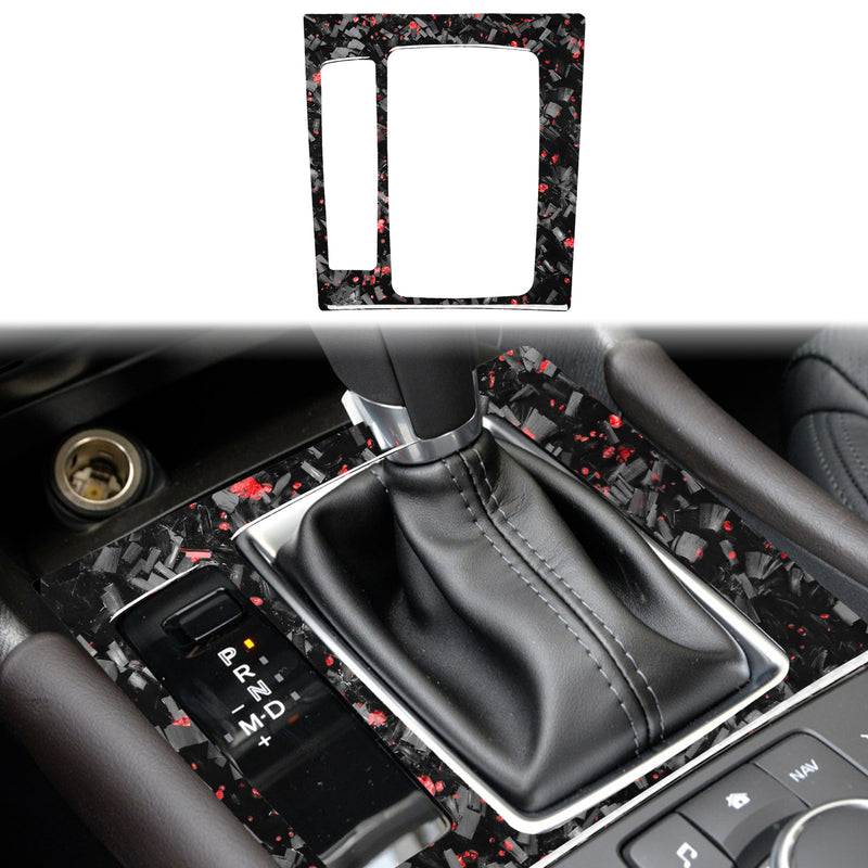 WXZOS Genuine Carbon Fiber Gear Shift Knob Lever Panel Trim for Mazda CX-4 2017-2018
