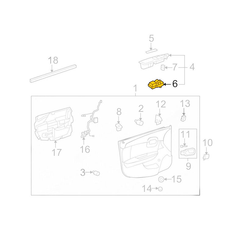 Front Left Master Power Window Switch 20807219 for Chevrolet 2008-2012 Malibu