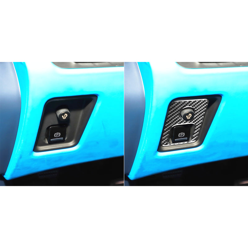 WXZOS Carbon Fiber EPB Parking Brake Switch Trim for Chevrolet Corvette C8 2020-2024