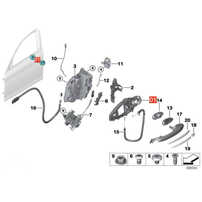 WXZOS Exterior Door Handle Carrier Base Frame Bracket for BMW 2020-23 G01 X3 G02 X4