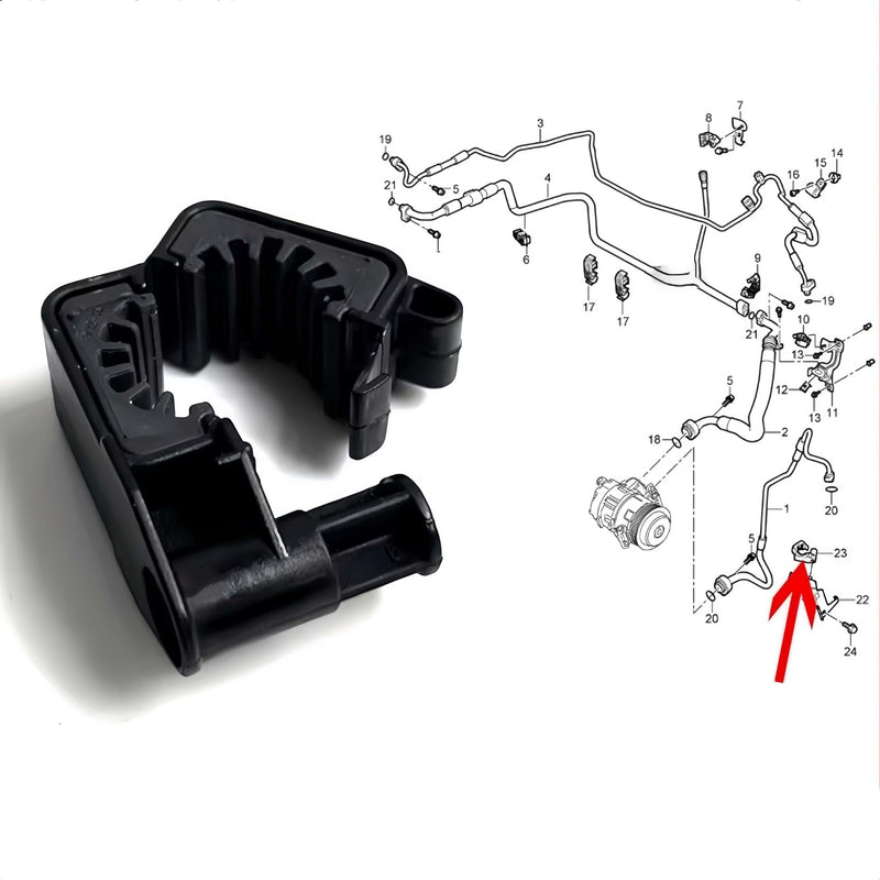WXZOS A/C Refrigerant Line Clamp Retainer Holder for Porsche Panamera (970) 2010-2016