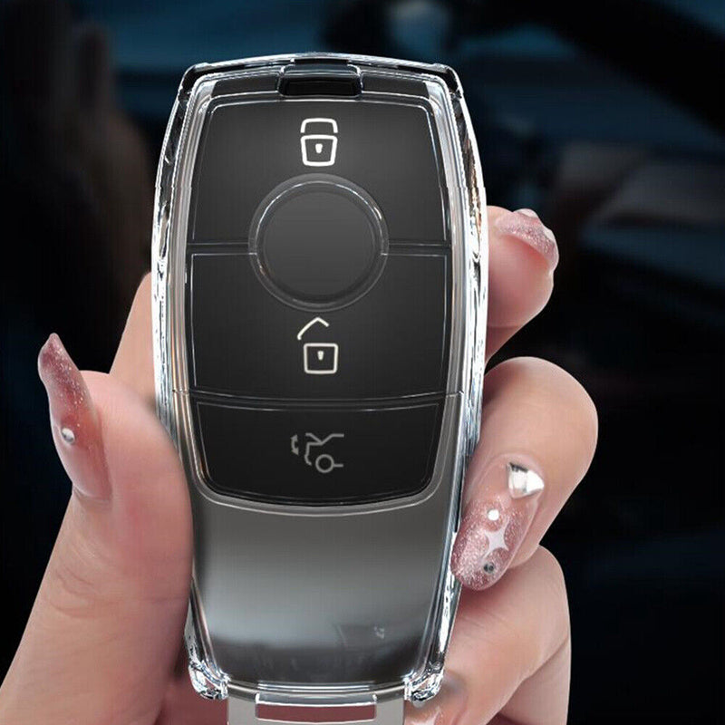 TPU Remote Smart Key Case Cover for Benz A B C E S G W205 W213 W222 W464 2016-21