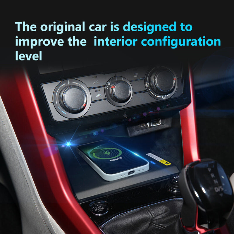 WXZOS Front Center Console Wireless Fast Charging Pad for VW T-Cross 2019-2022