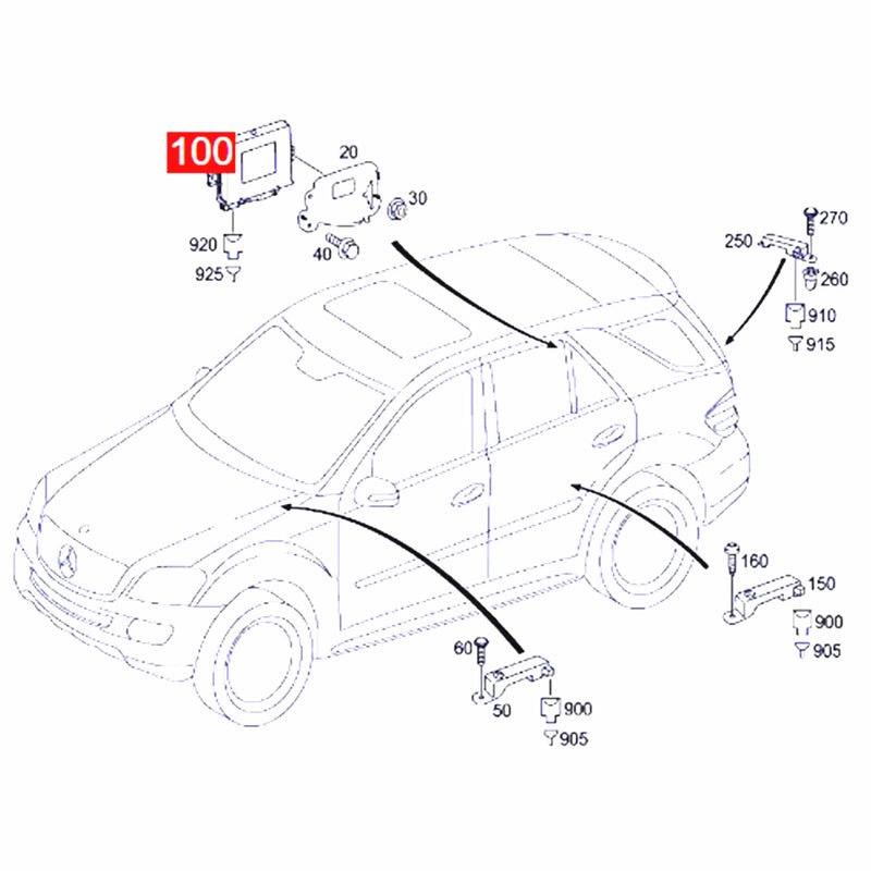 WXZOS Rear Left Keyless Start Control Module Unit for Mercedes-Benz W164 GL 2006-2011
