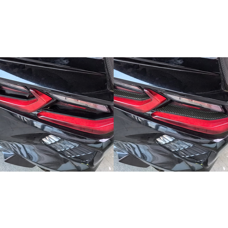 WXZOS Genuine Carbon Fiber Rear Taillight Trim for Chevrolet Corvette C8 2020-2024