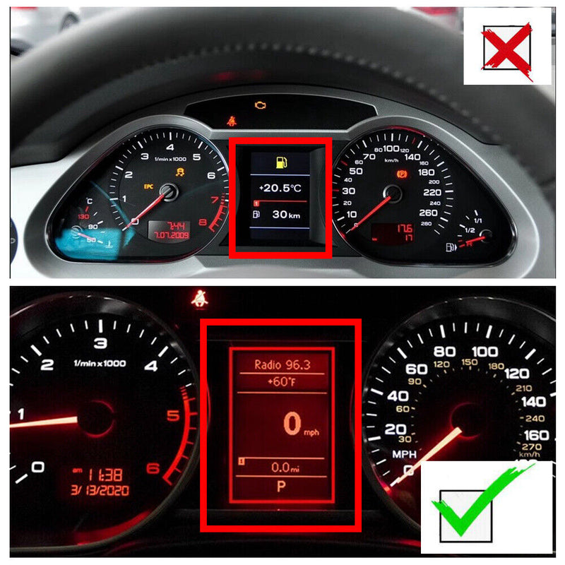 Sale Instrument Cluster LCD Red Display Letters Screen for Audi A6 C6 2005-2009