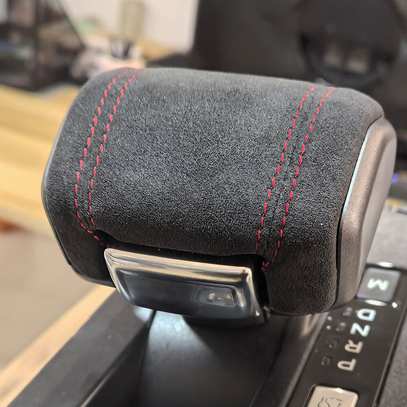 WXZOS Suede Leather Gear Shift Knob Cover Replacement for Ford F-150 2021-2024