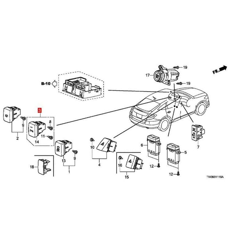 Parking Sensor Switch Button Fit for Honda Civic 2012-2015