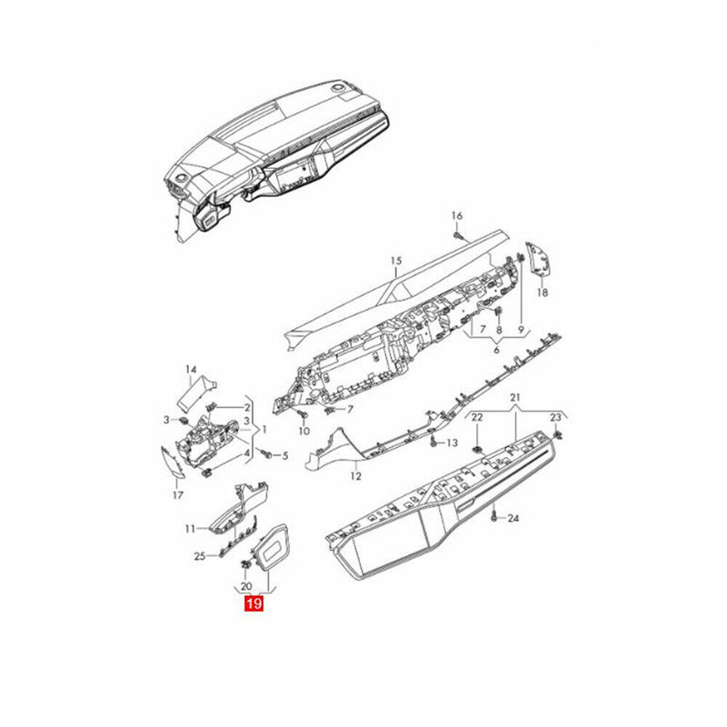 4KD857966 Headlight Switch Panel Case Trim for Audi 2019-2022 A6 C8 A6 allroad