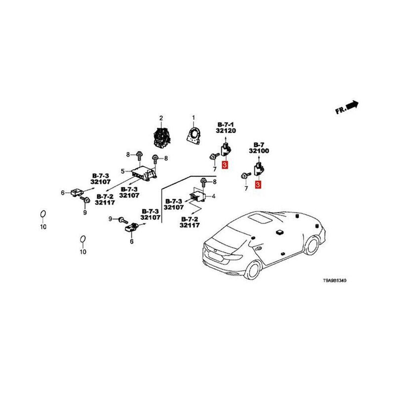 Front Bumper Impact Sensor for Honda HR-V Fit City Jazz 2015-2019