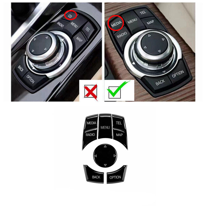 Bright Black IDrive Switch Button Repair for BMW 5 Series F07 GT F10 2013-2016