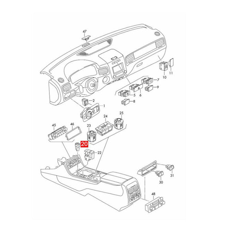 Engine Start Stop Ignition Button Switch 7P1905217A for VW Touareg 2011-2014