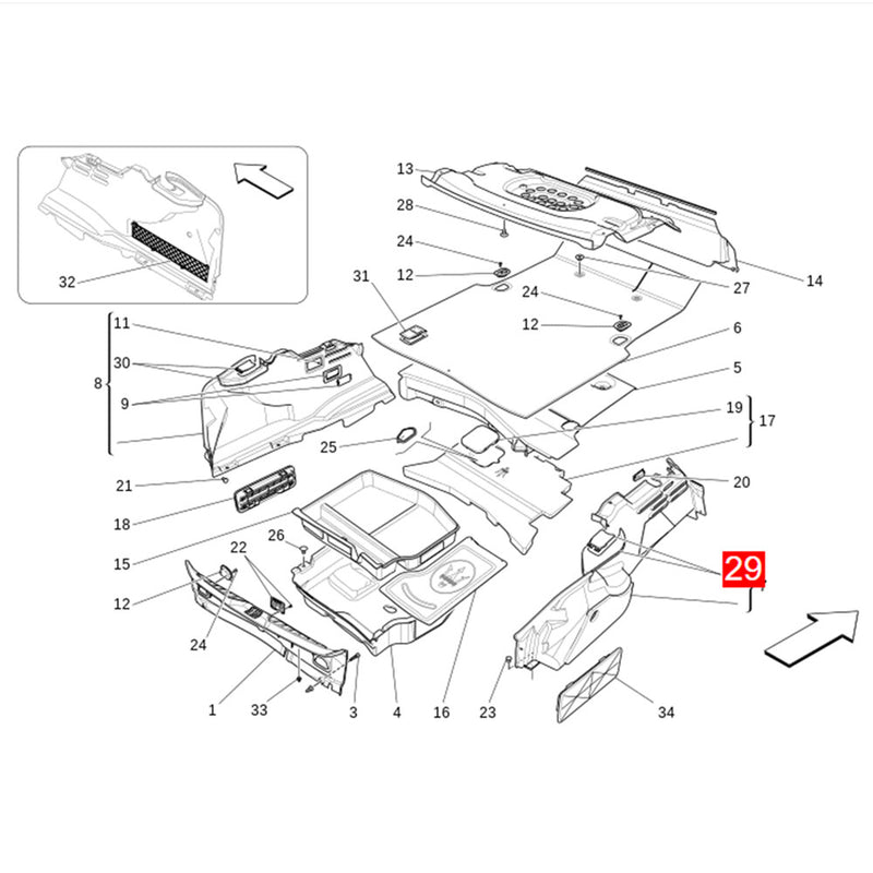 WXZOS Rear Trunk Hinge Guard Plate Cover for Maserati Quattroporte (M156) 2014-2021