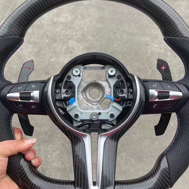 WXZOS Carbon Fiber Steering Wheel Shift Paddle Shifter for BMW X5M X6M 2015-2018